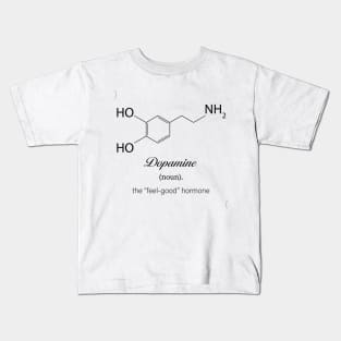 Dopamine, molecule print, feel good hormone Kids T-Shirt